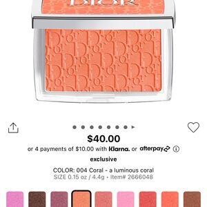 NIB Dior Backstage blush, coral. Never opened or used.